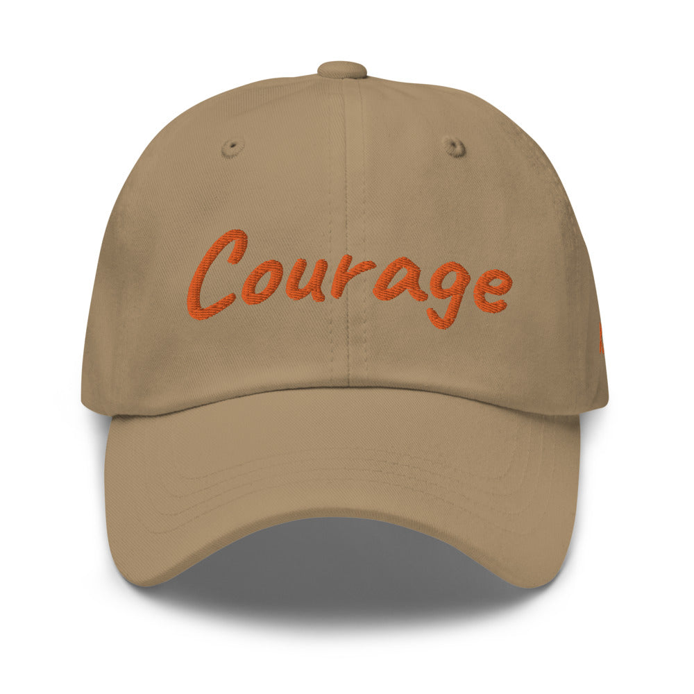 Courage In Amber Embroidery On Classic Dad Hat
