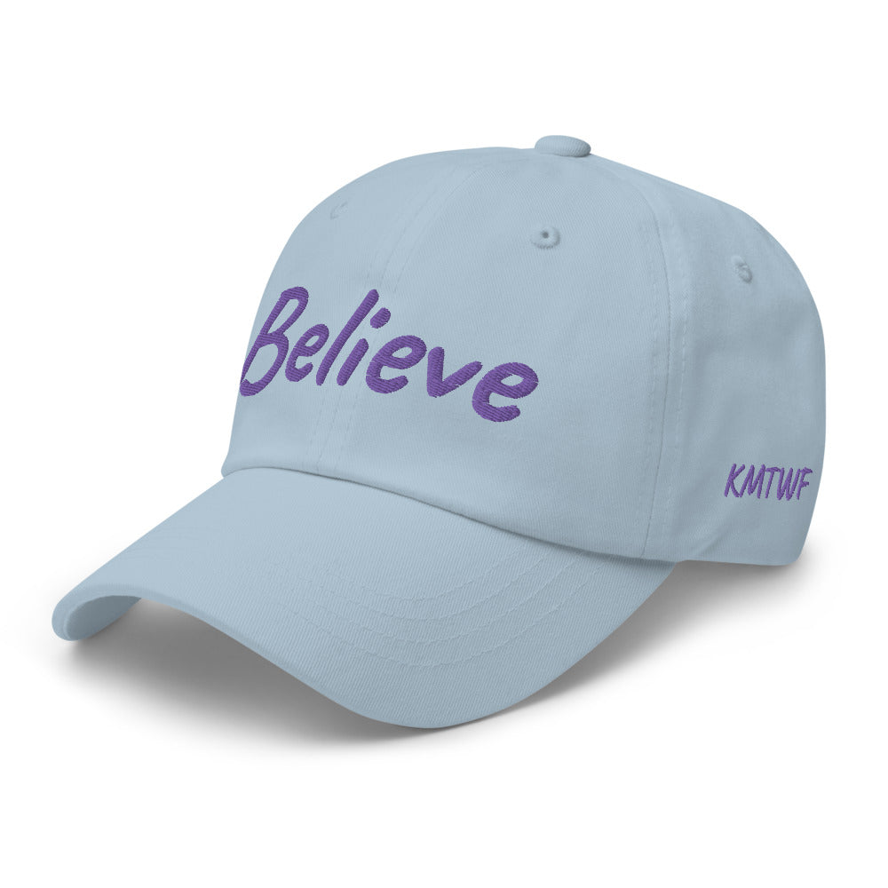 Believe In Amethyst Embroidery On Classic Dad Hat