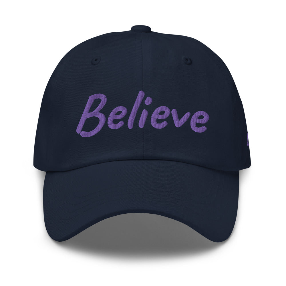 Believe In Amethyst Embroidery On Classic Dad Hat