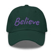 Believe In Amethyst Embroidery On Classic Dad Hat