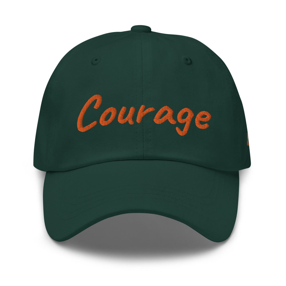 Courage In Amber Embroidery On Classic Dad Hat