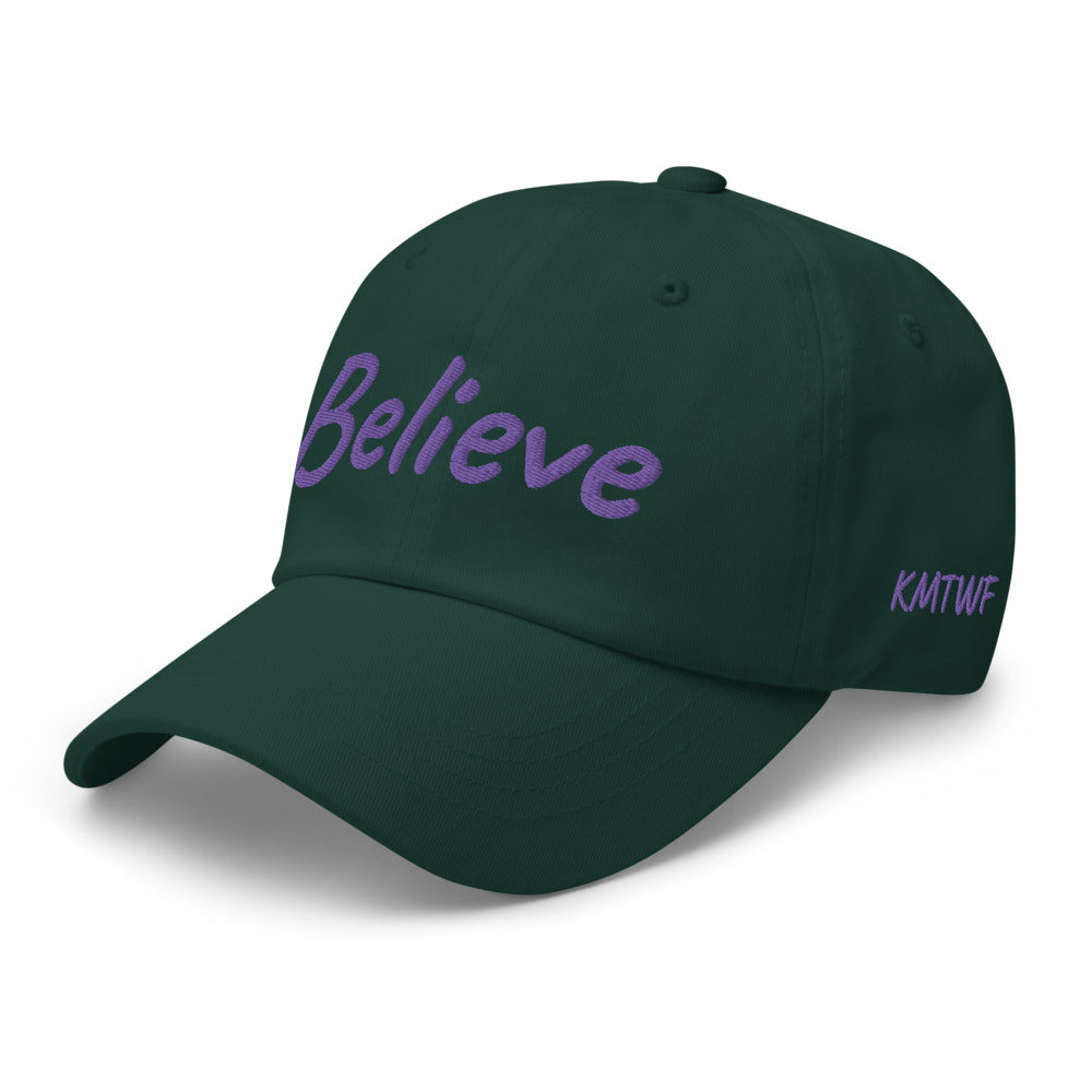 Believe In Amethyst Embroidery On Classic Dad Hat