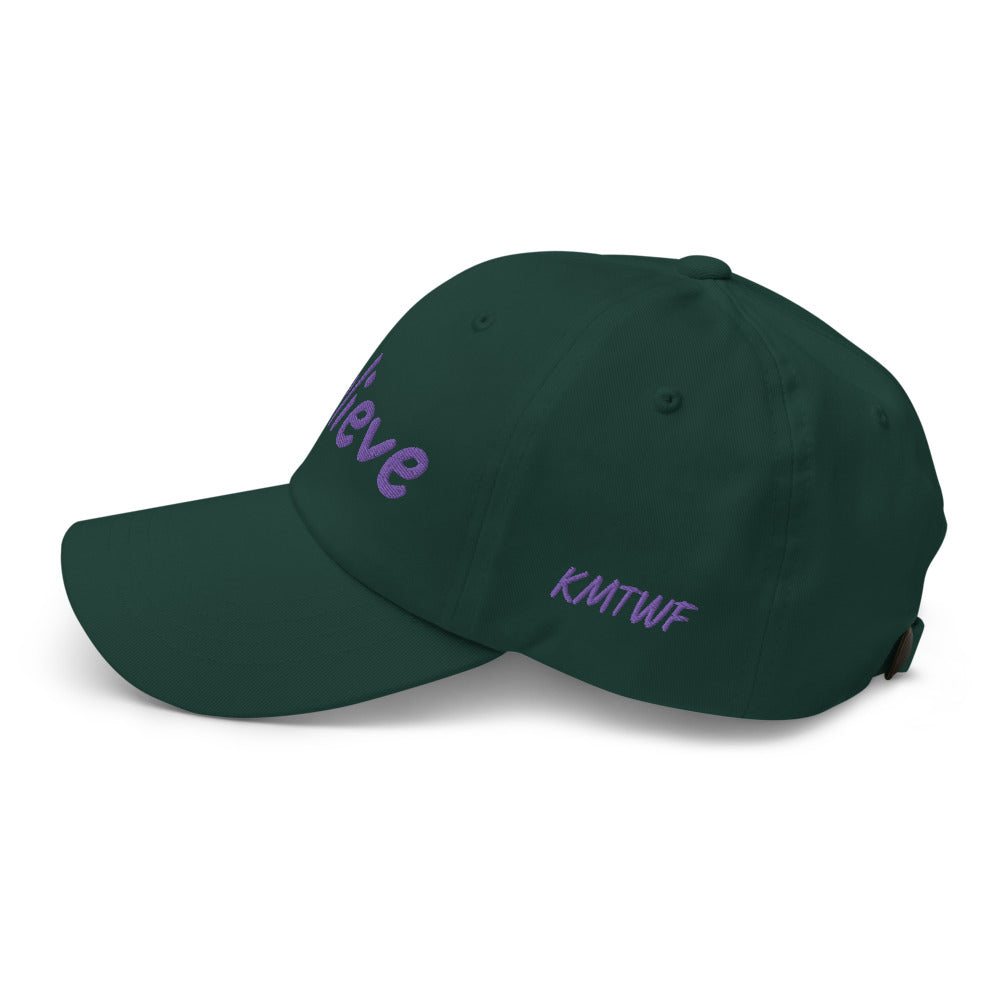 Believe In Amethyst Embroidery On Classic Dad Hat