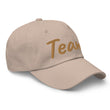 Team In Celluloid Embroidery On Classic Dad Hat
