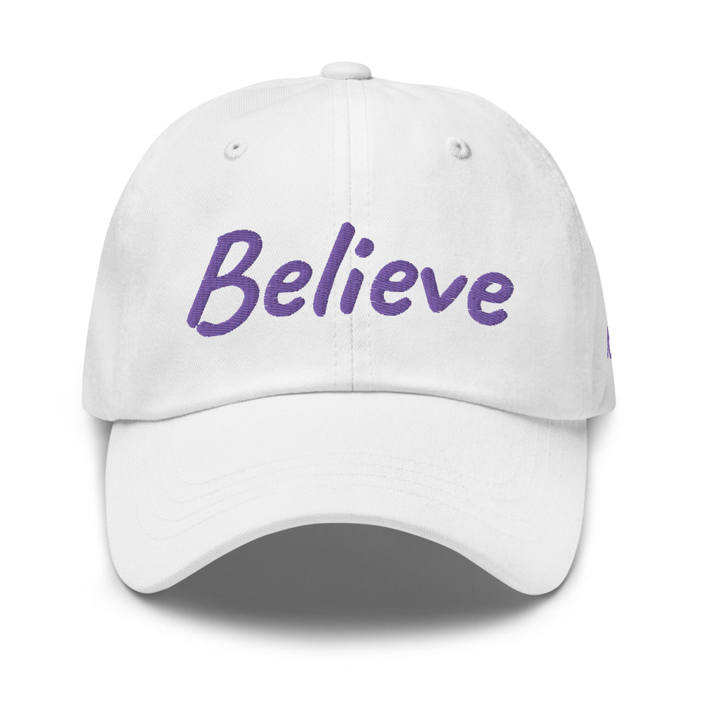 Believe In Amethyst Embroidery On Classic Dad Hat
