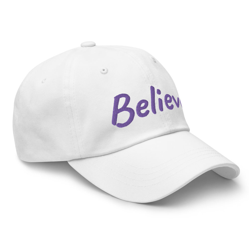 Believe In Amethyst Embroidery On Classic Dad Hat