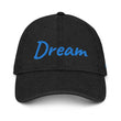 Dream In Sapphire Embroidery On Denim Baseball Cap