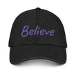Believe In Amethyst Embroidery On Denim Baseball Cap
