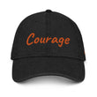 Courage In Amber Embroidery On Denim Baseball Cap