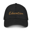 Education In Copper Embroidery On Denim Baseball Cap