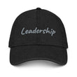 Leadership In Silver Embroidery On Denim Baseball Cap