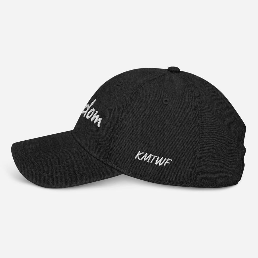 Wisdom In Marble Embroidery On Denim Baseball Cap
