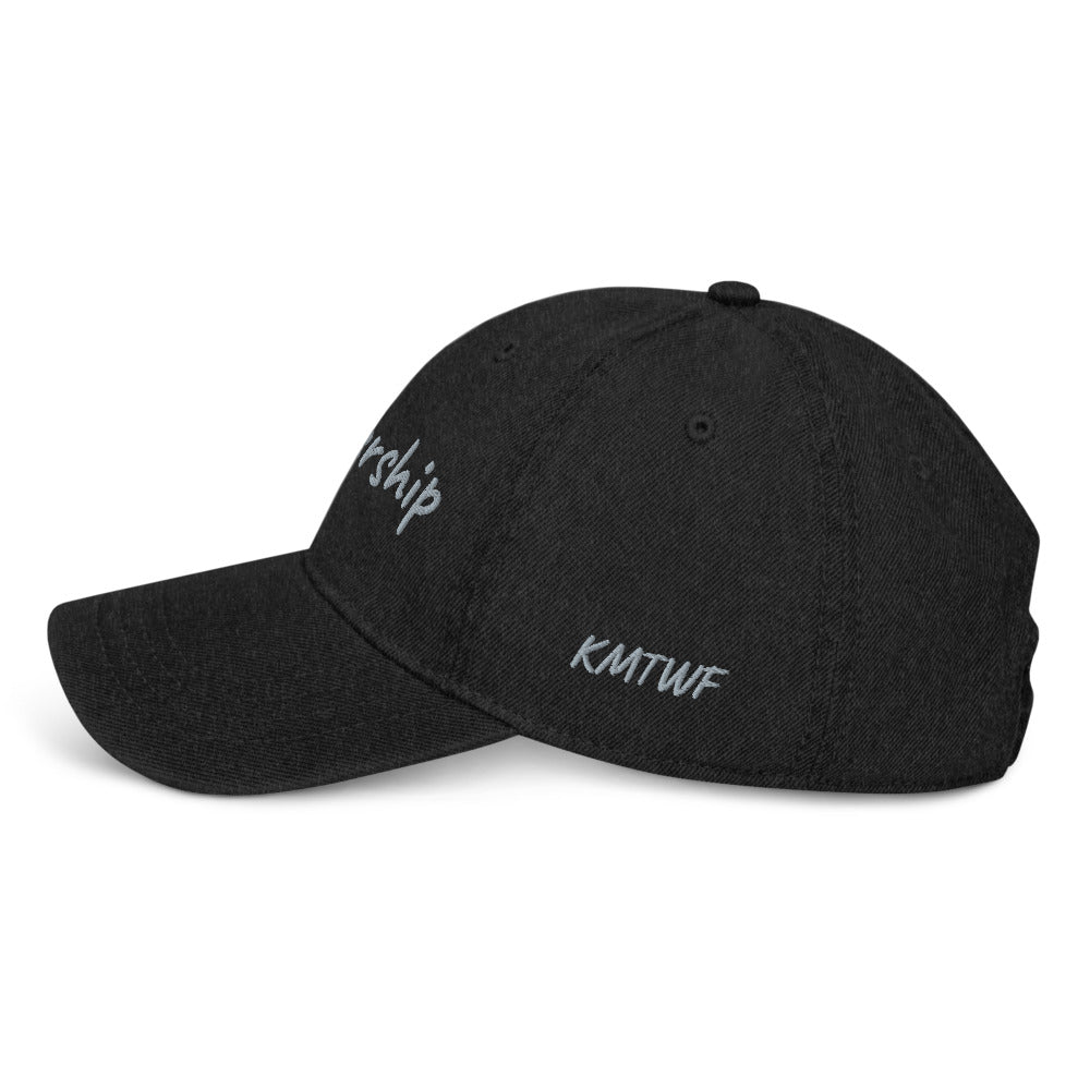 Leadership In Silver Embroidery On Denim Baseball Cap
