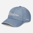 Wisdom In Marble Embroidery On Denim Baseball Cap