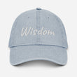 Wisdom In Marble Embroidery On Denim Baseball Cap