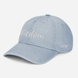Wisdom In Marble Embroidery On Denim Baseball Cap