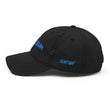 Dream In Sapphire Embroidery On Distressed Baseball Cap