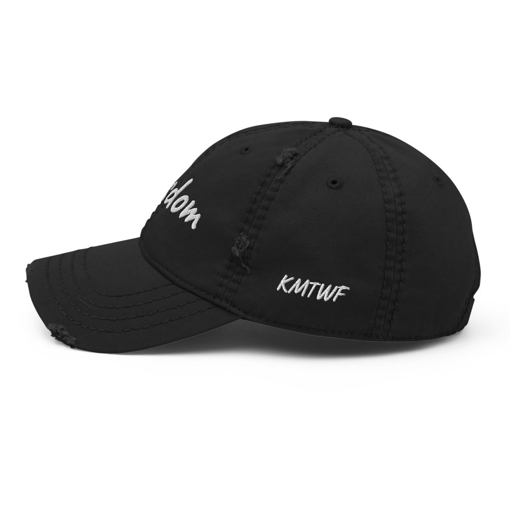 Wisdom In Marble Embroidery On Distressed Baseball Cap