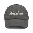 Wisdom In Marble Embroidery On Distressed Baseball Cap