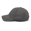 Believe In Amethyst Embroidery On Distressed Baseball Cap