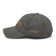 Team In Celluloid Embroidery On Distressed Baseball Cap