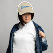 Dream In Sapphire Embroidery On Distressed Baseball Cap