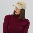 Team In Celluloid Embroidery On Distressed Baseball Cap