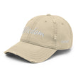 Wisdom In Marble Embroidery On Distressed Baseball Cap