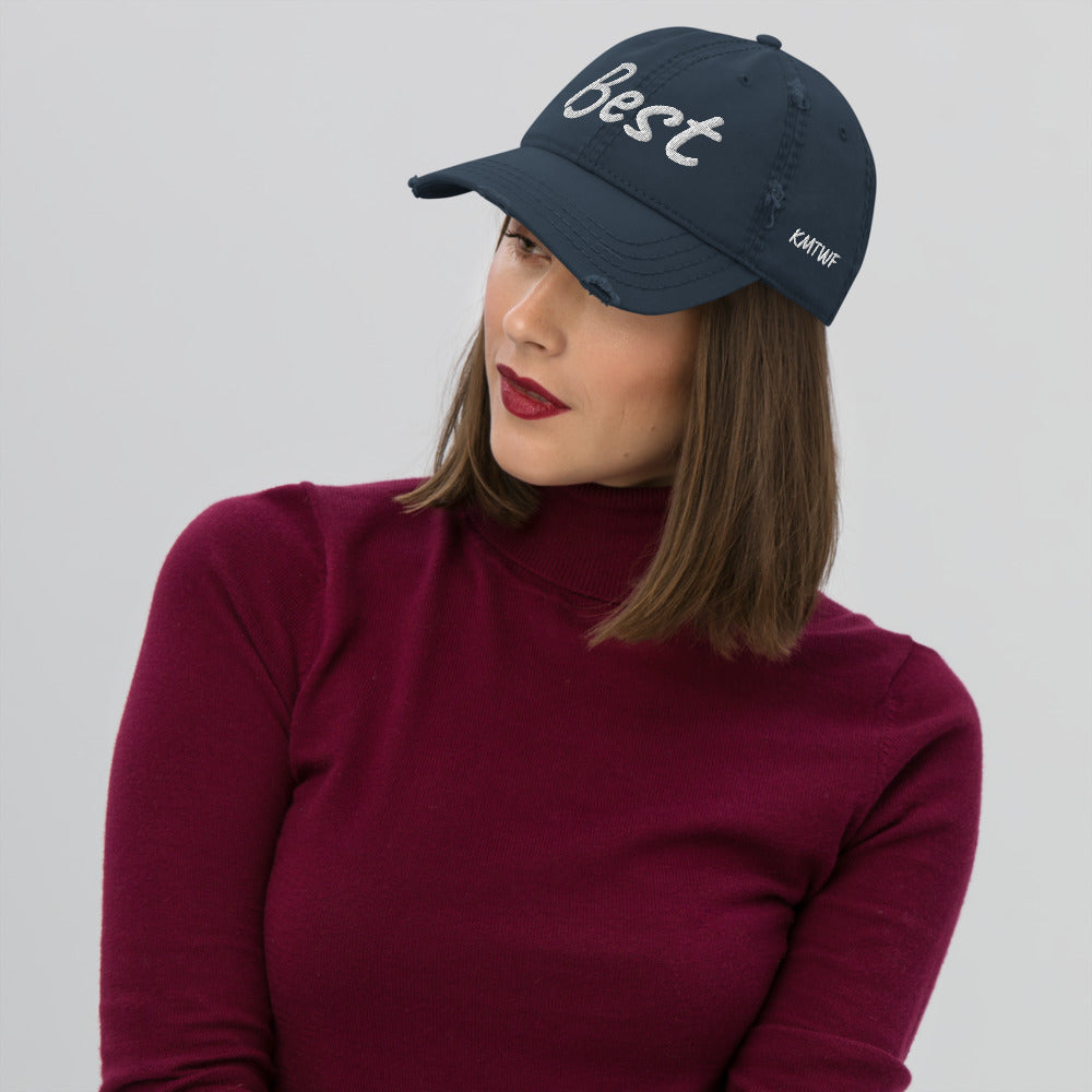 Best In Diamond Embroidery On Distressed Baseball Cap
