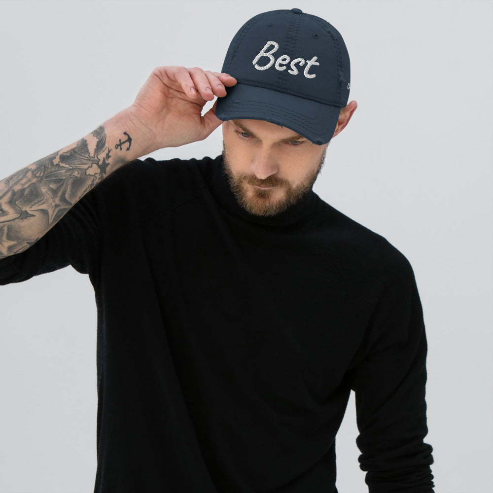 Best In Diamond Embroidery On Distressed Baseball Cap