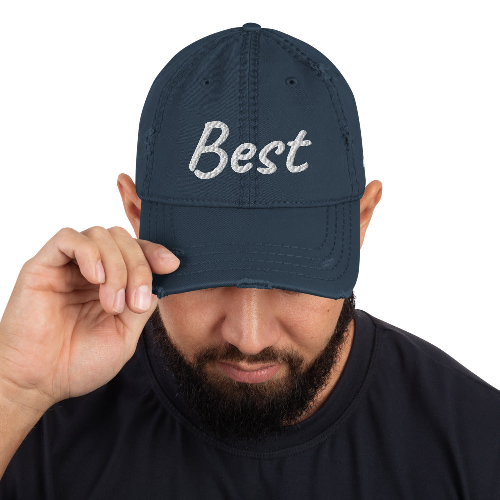 Best In Diamond Embroidery On Distressed Baseball Cap