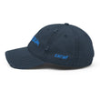 Dream In Sapphire Embroidery On Distressed Baseball Cap