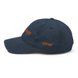 Courage In Amber Embroidery On Distressed Baseball Cap