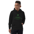 Binary Instructions To Keep Moving The World Forward With Vitruvian Earth In Green on Kids Hoodie