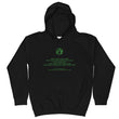 Binary Instructions To Keep Moving The World Forward With Vitruvian Earth In Green on Kids Hoodie