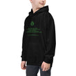 Binary Instructions To Keep Moving The World Forward With Vitruvian Earth In Green on Kids Hoodie