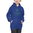 Binary Instructions To Keep Moving The World Forward With Vitruvian Earth In Green on Kids Hoodie