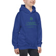 Binary Instructions To Keep Moving The World Forward With Vitruvian Earth In Green on Kids Hoodie