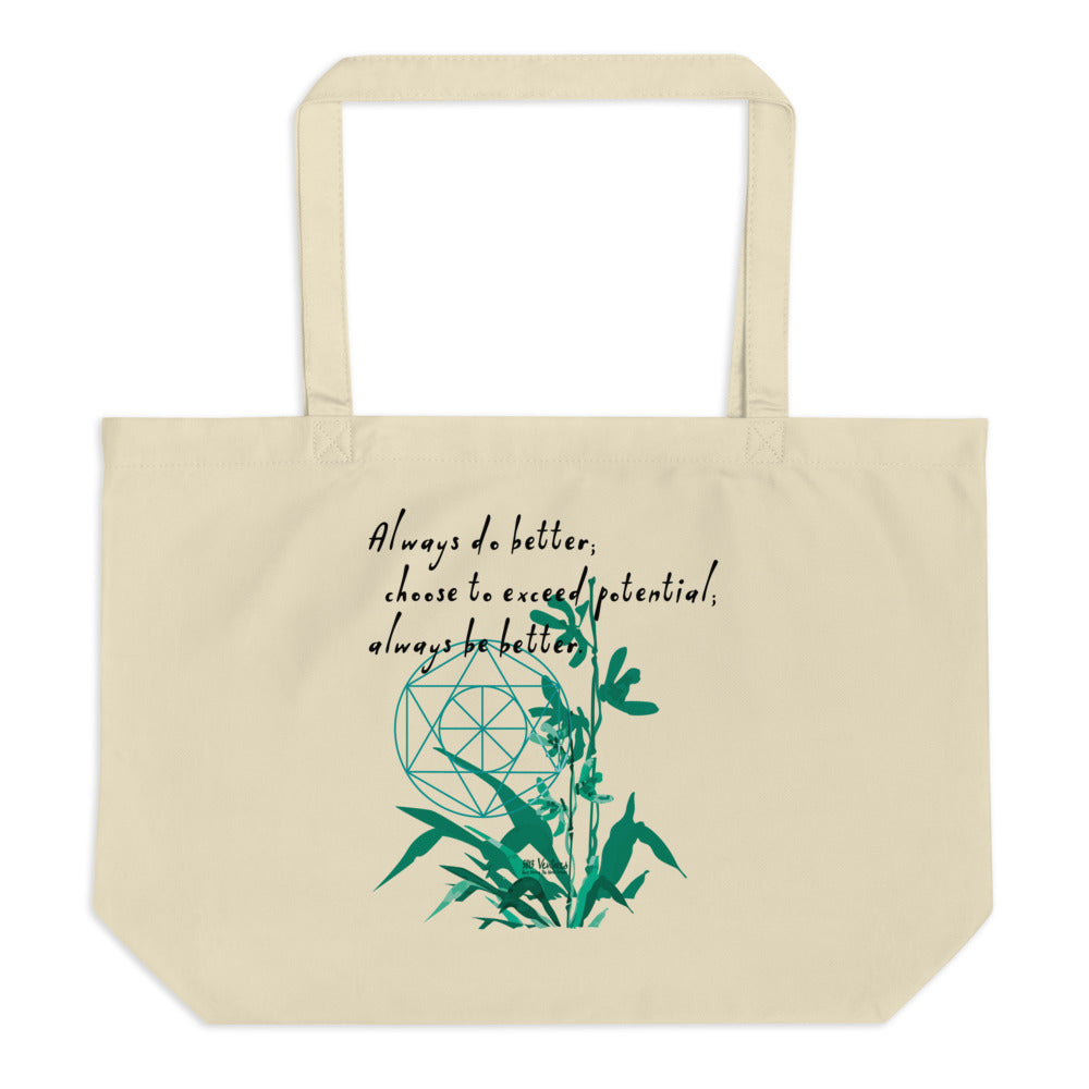 Always Better Haiku With Lilies on Large Organic Tote Bag