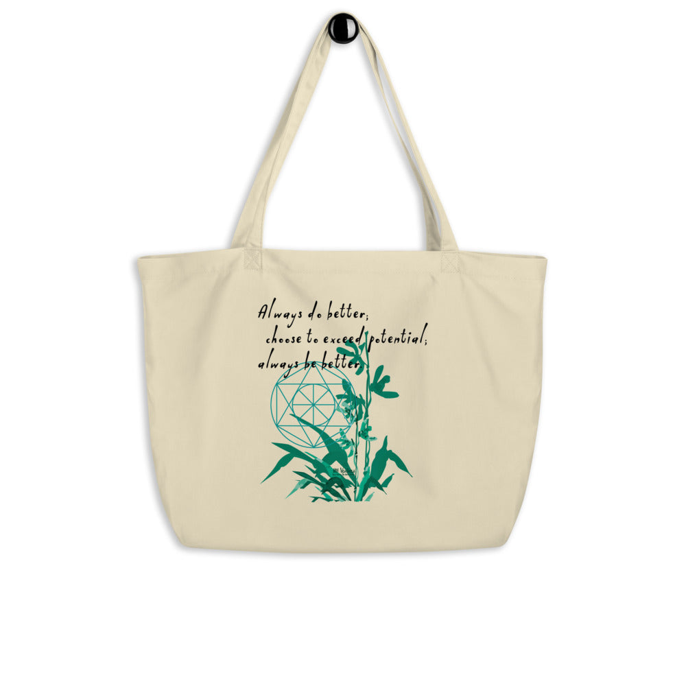 Always Better Haiku With Lilies on Large Organic Tote Bag