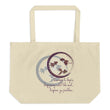 Courage To Begin Haiku With Fish on Large Organic Tote Bag