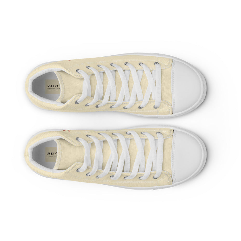 Descendants Need Ancestors Haiku With Pagoda on Men's High Top Canvas Shoes