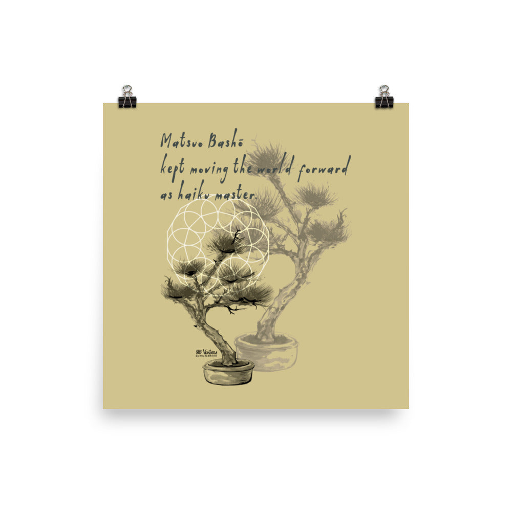 Matsuo Basho Haiku With Bonsai on Enhanced Matte Paper Poster