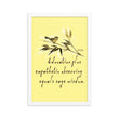 Sage Wisdom Haiku With Sparrow on Enhanced Matte Paper Poster - Framed