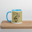 Matsuo Basho Haiku With Bonsai on Ceramic Mug with Color Inside