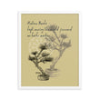 Matsuo Basho Haiku With Bonsai on Enhanced Matte Paper Poster - Framed