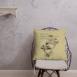 Matsuo Basho Haiku With Bonsai on Premium Pillow
