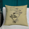 Matsuo Basho Haiku With Bonsai on Premium Pillow