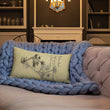 Matsuo Basho Haiku With Bonsai on Premium Pillow