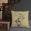 Matsuo Basho Haiku With Bonsai on Basic Pillow